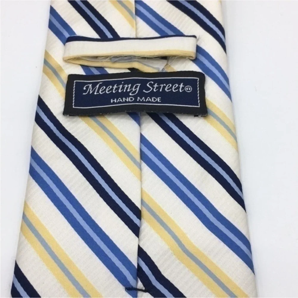 MEETING STREET blue and yellow striped tie